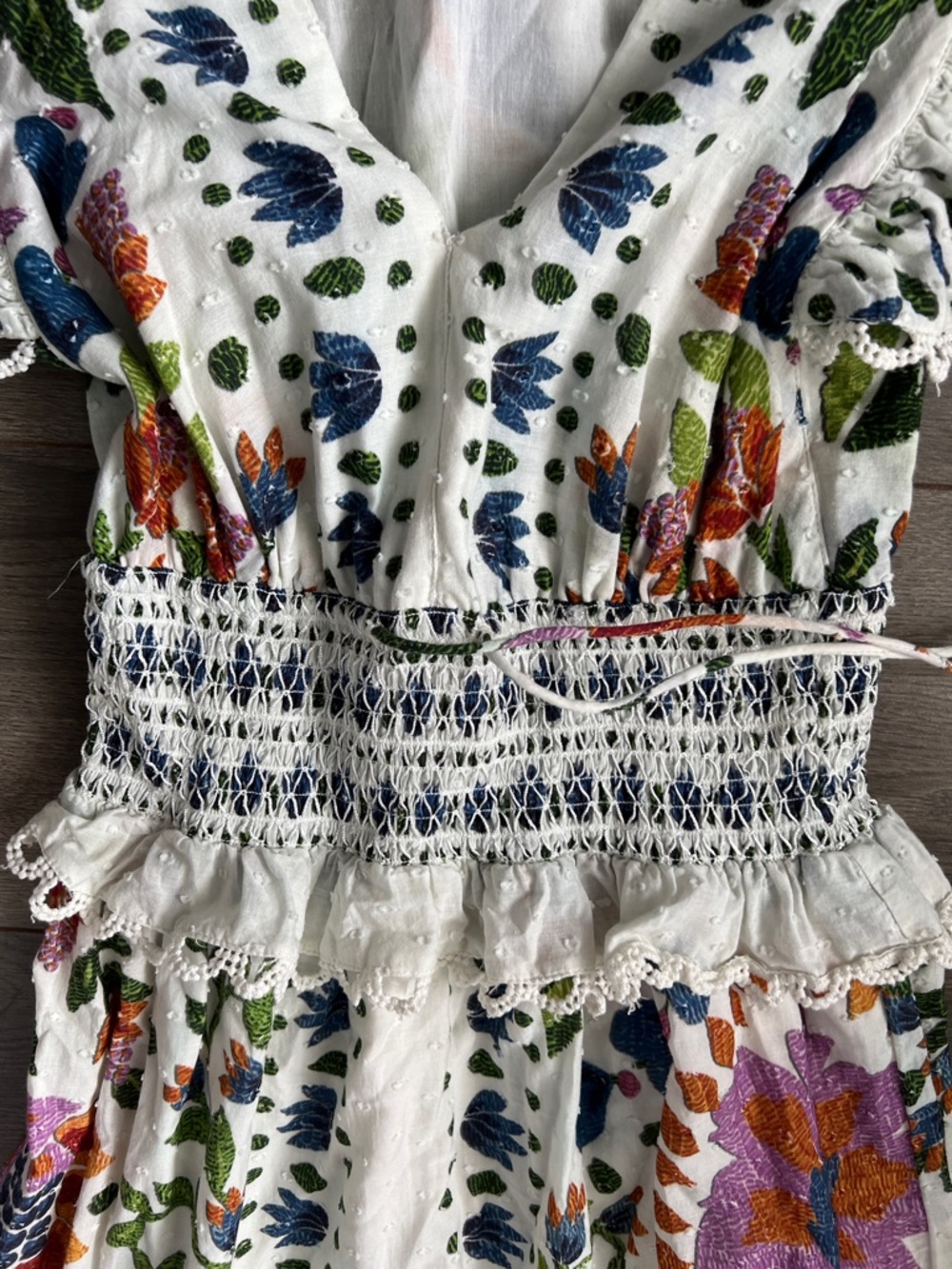 FARM Rio White Maxi Dress with Multicolor Floral Embroidery - Picture 4 of 10